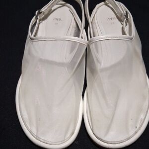 Zara White Sandals